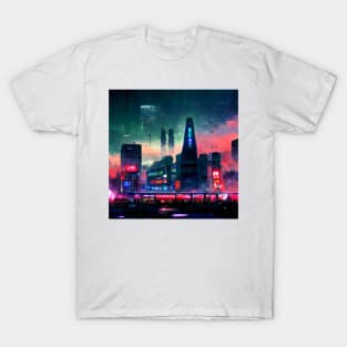 Cyberpunk City Night T-Shirt